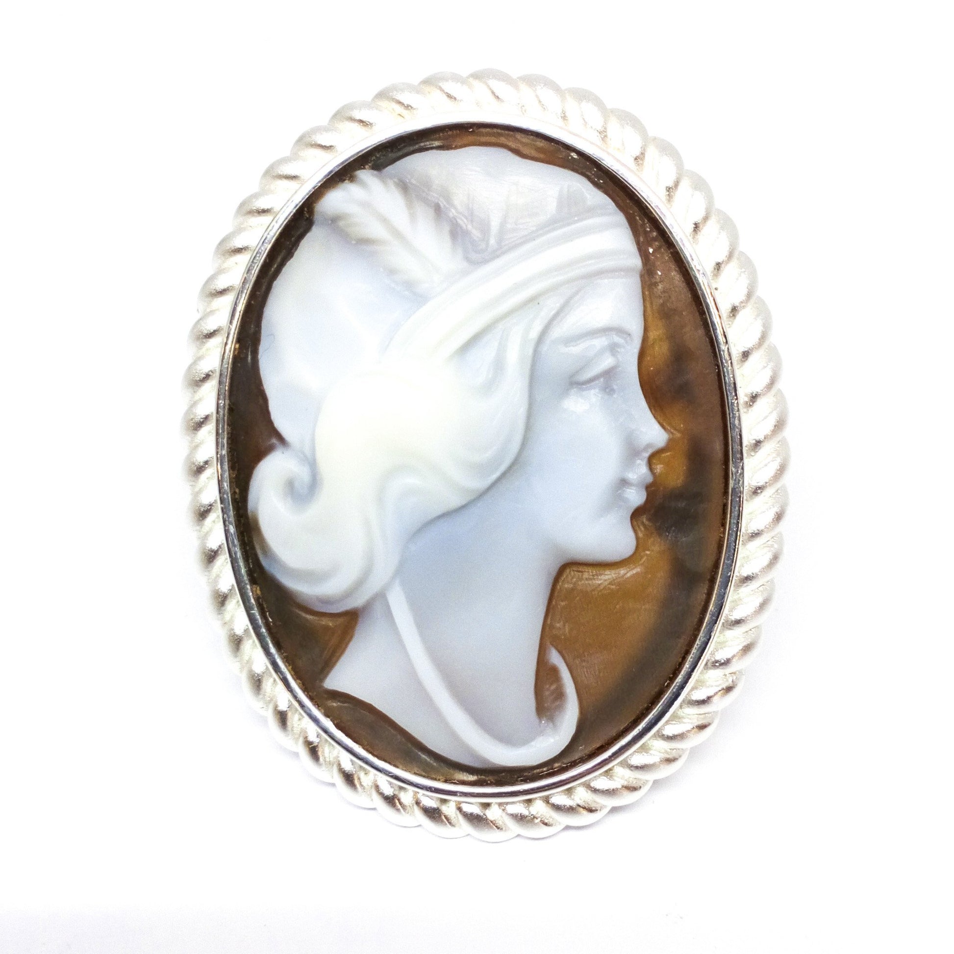 Anello-Cameo-Italiano-Raffaello-Cammeo-Profilo-Donna-Rodio-Bianco