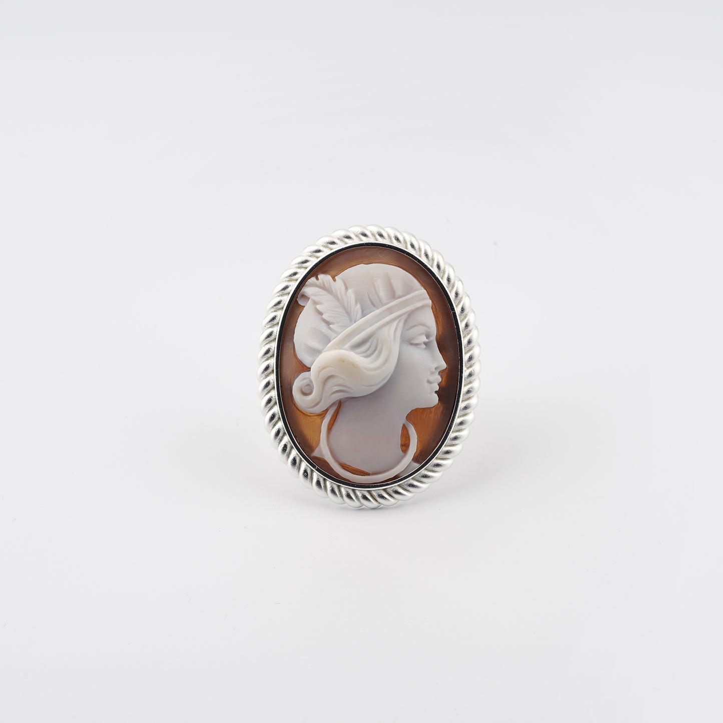 Anello-Cameo-Italiano-Raffaello-Cammeo-Profilo-Donna-Rodio-Bianco