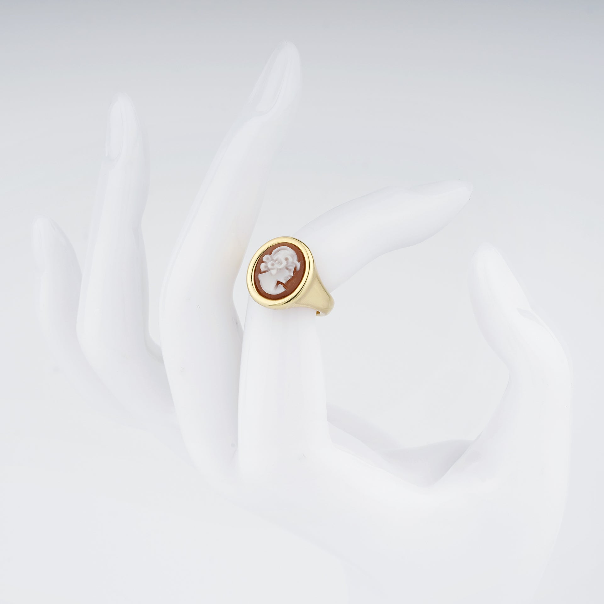 Anello Cameo Italiano Romantica Profilo Donna