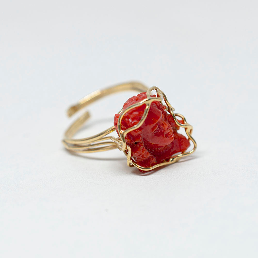 Anello-Corallo-Rosso-Volto-Prospetto