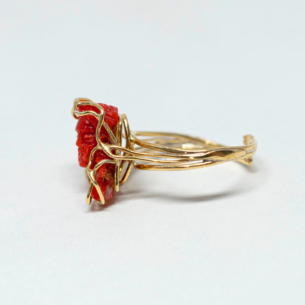 Anello-Corallo-Rosso-Volto-Prospetto