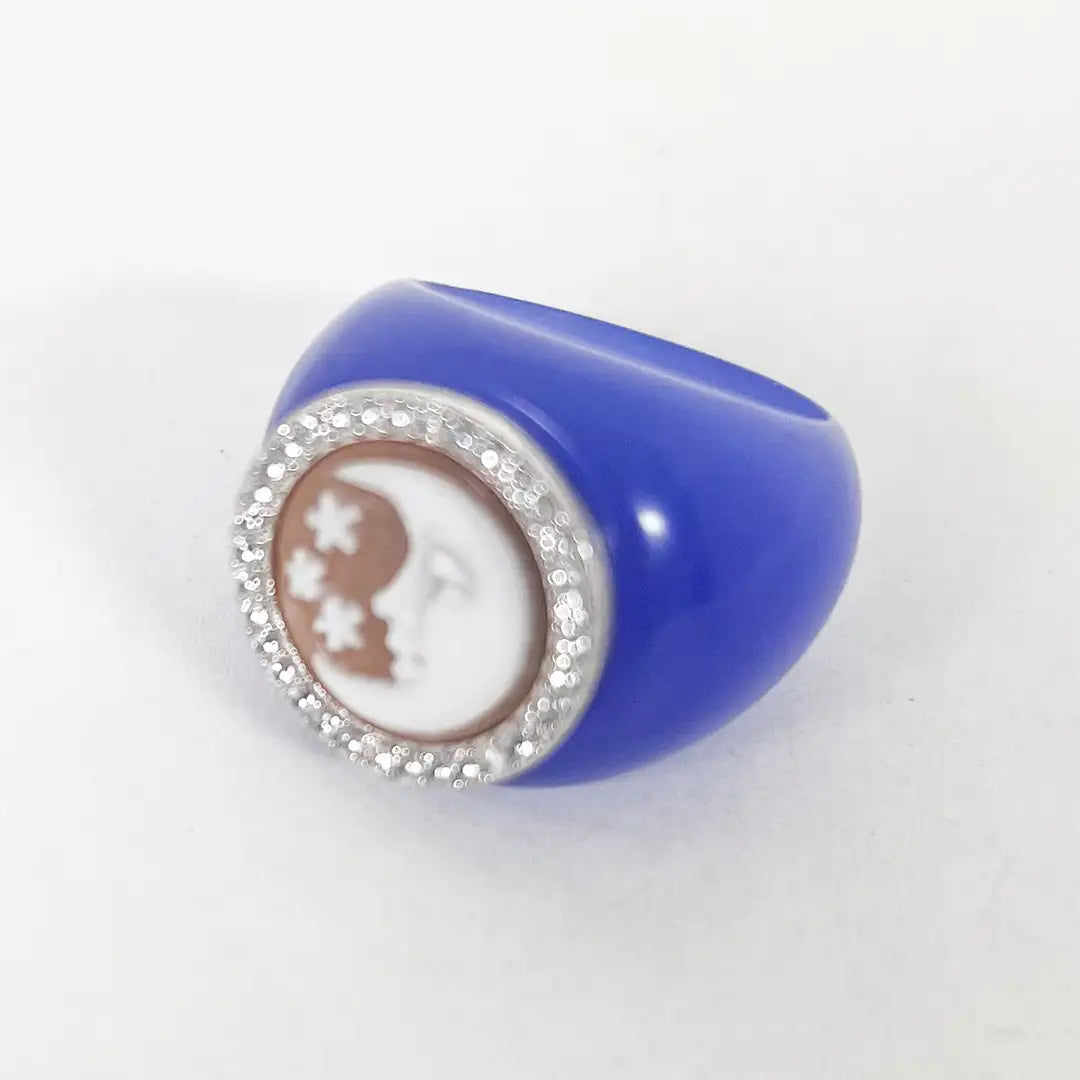 Moon and Stars Cameo Ring