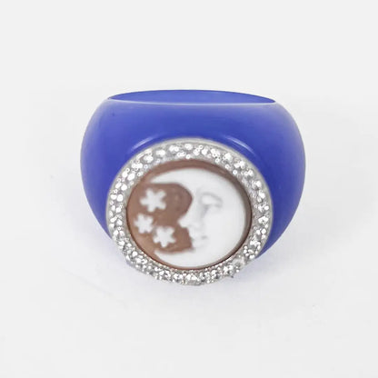 Moon and Stars Cameo Ring