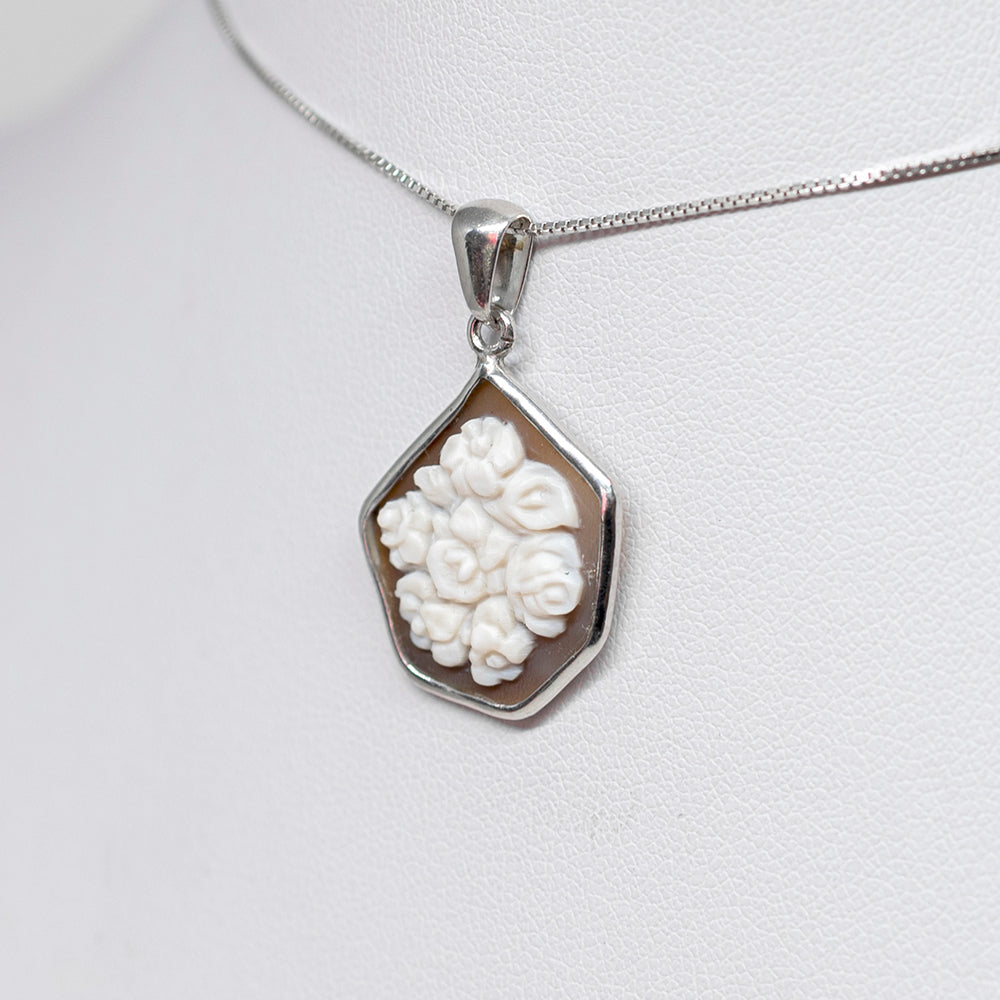 Artistic Bouquet Cameo Pendant