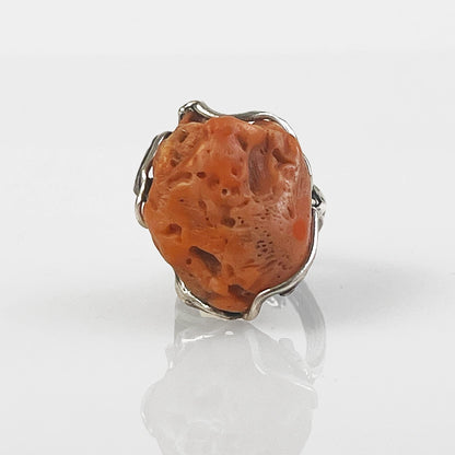 Anello con Sasso di Corallo Rosso