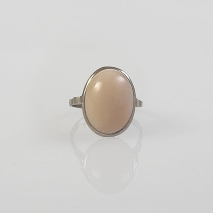 Anello in Argento con Spola di Corallo Rosa