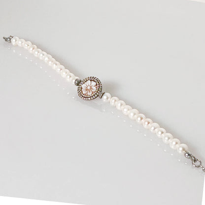 Bracciale Perle Cameo Italiano Cammeo  Fiore