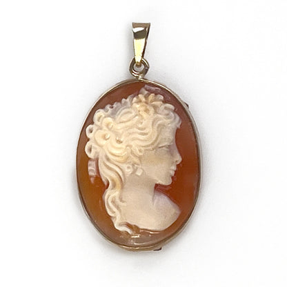 Pendant Cameo Profile Woman with Gold