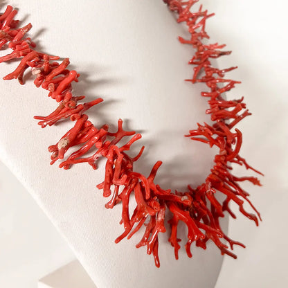 Red Coral Fringes Necklace