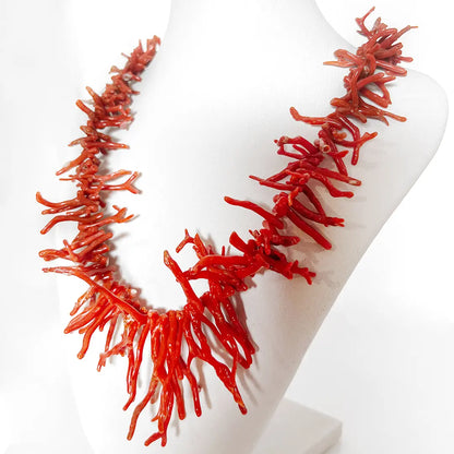 Red Coral Fringes Necklace