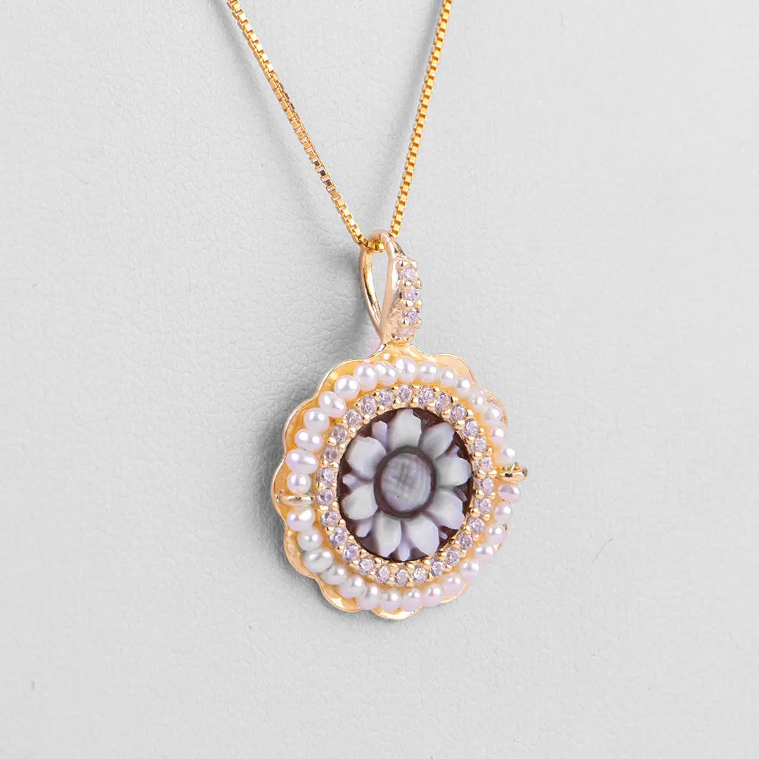 Cameo Pendant Beads and Zircons