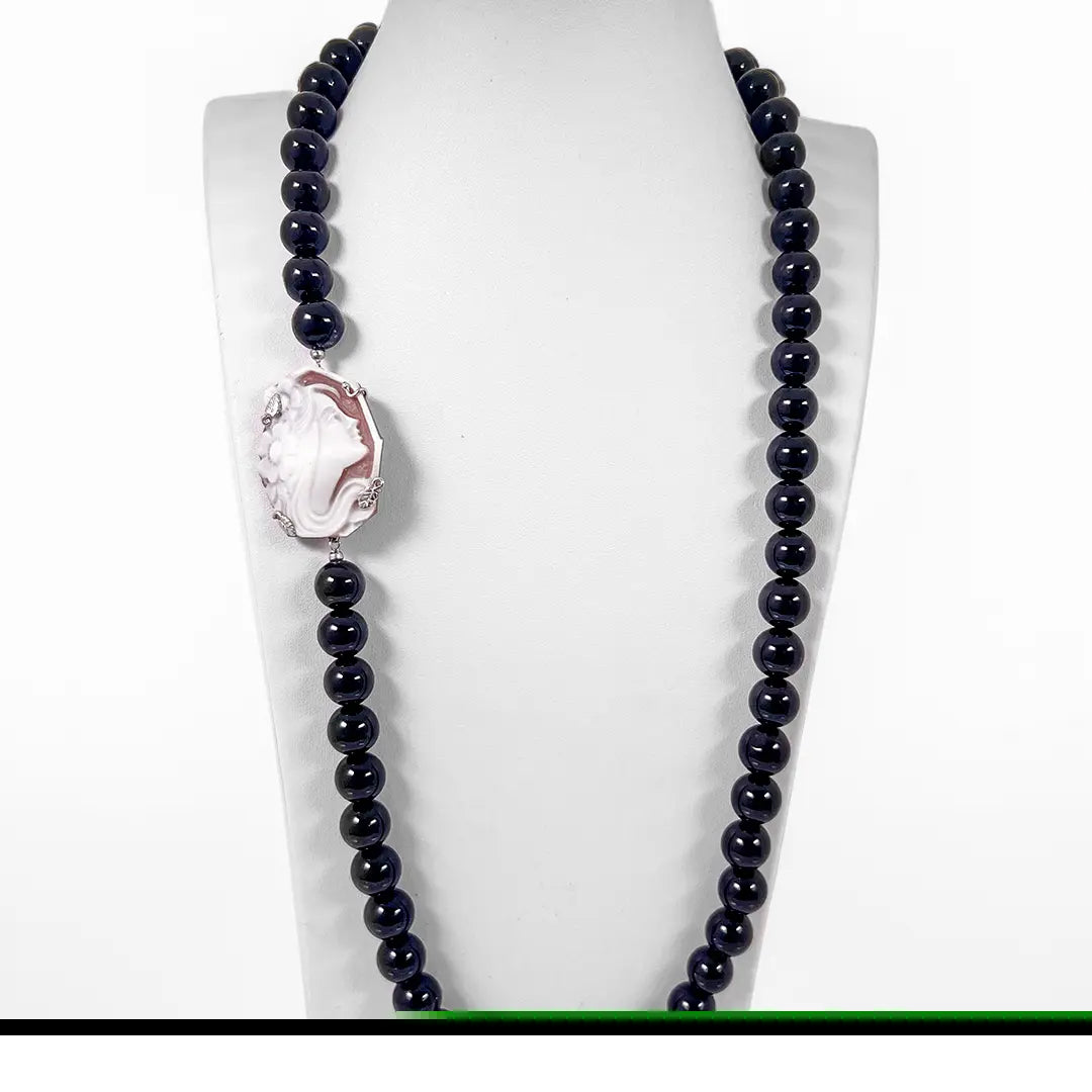 Collana Agata con Cammeo Profilo Donna