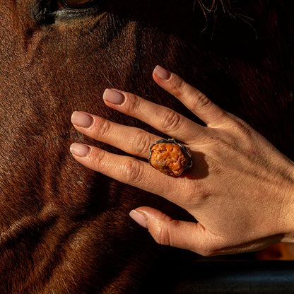 Anello con Sasso di Corallo Rosso