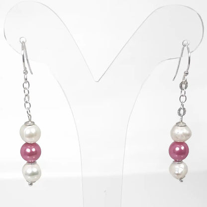 Fantasy Silver Earrings with Pearls 