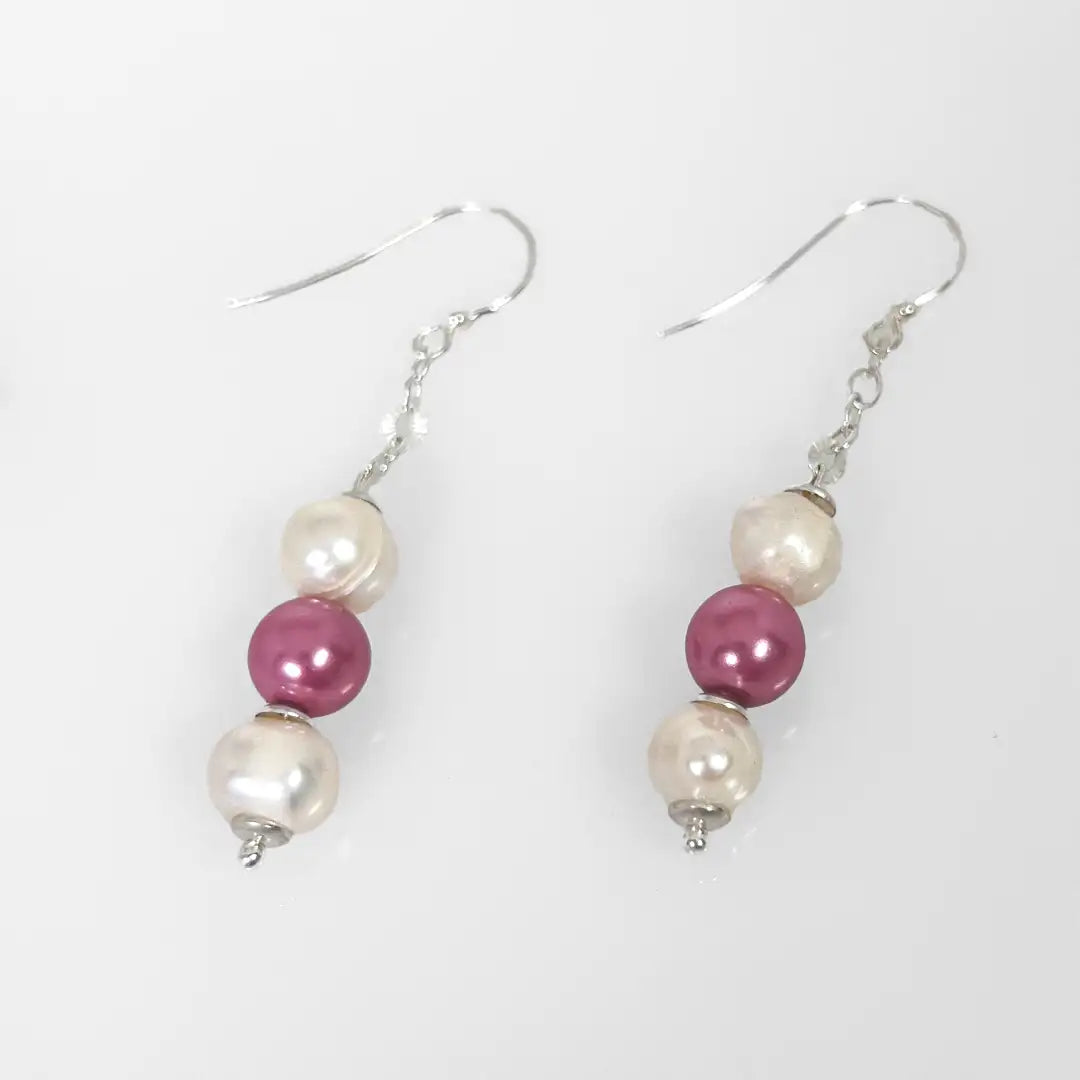 Fantasy Silver Earrings with Pearls 