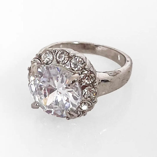 Solitaire Model Zircon Silver Ring 