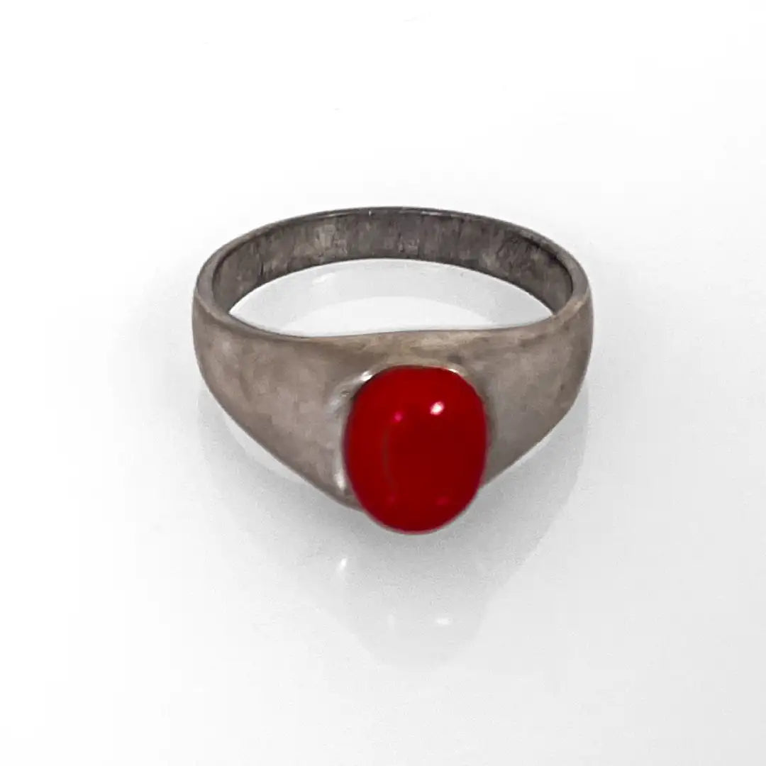 Anello in Argento con Pietra Rossa