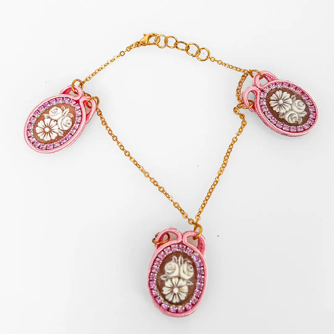 Bracciale in Soutache con Cammeo Fiori