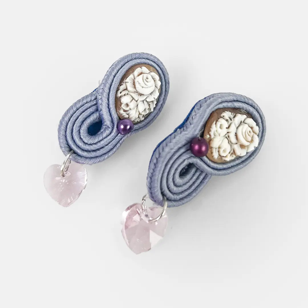 Sotache Earrings with Cameo Flowers