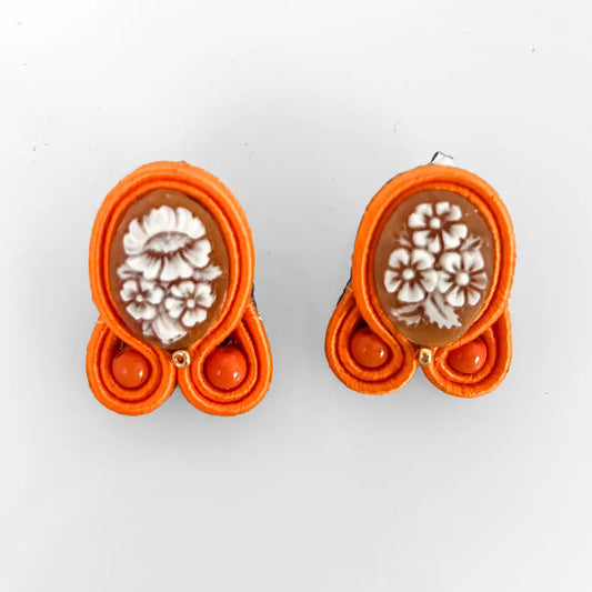 Orecchini Soutache con Cammeo Fiori