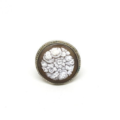 Anello- Cammeo -Incisione-Fiori