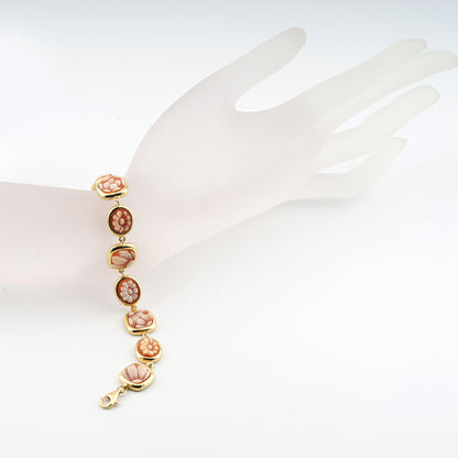 Bracciale-Classica-Cammeo-Fiori-Misti-Cassis-Oro