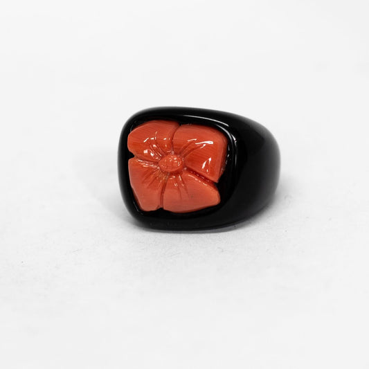 Anello-Corallo-Rosso-Fiore