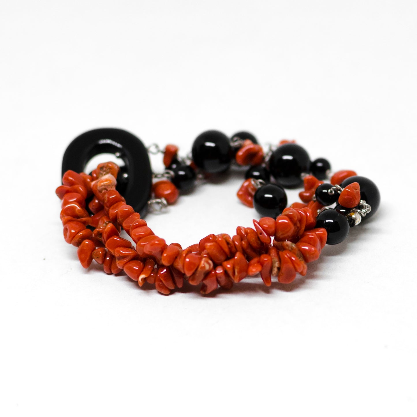 Bracciale corallo rosso e agata