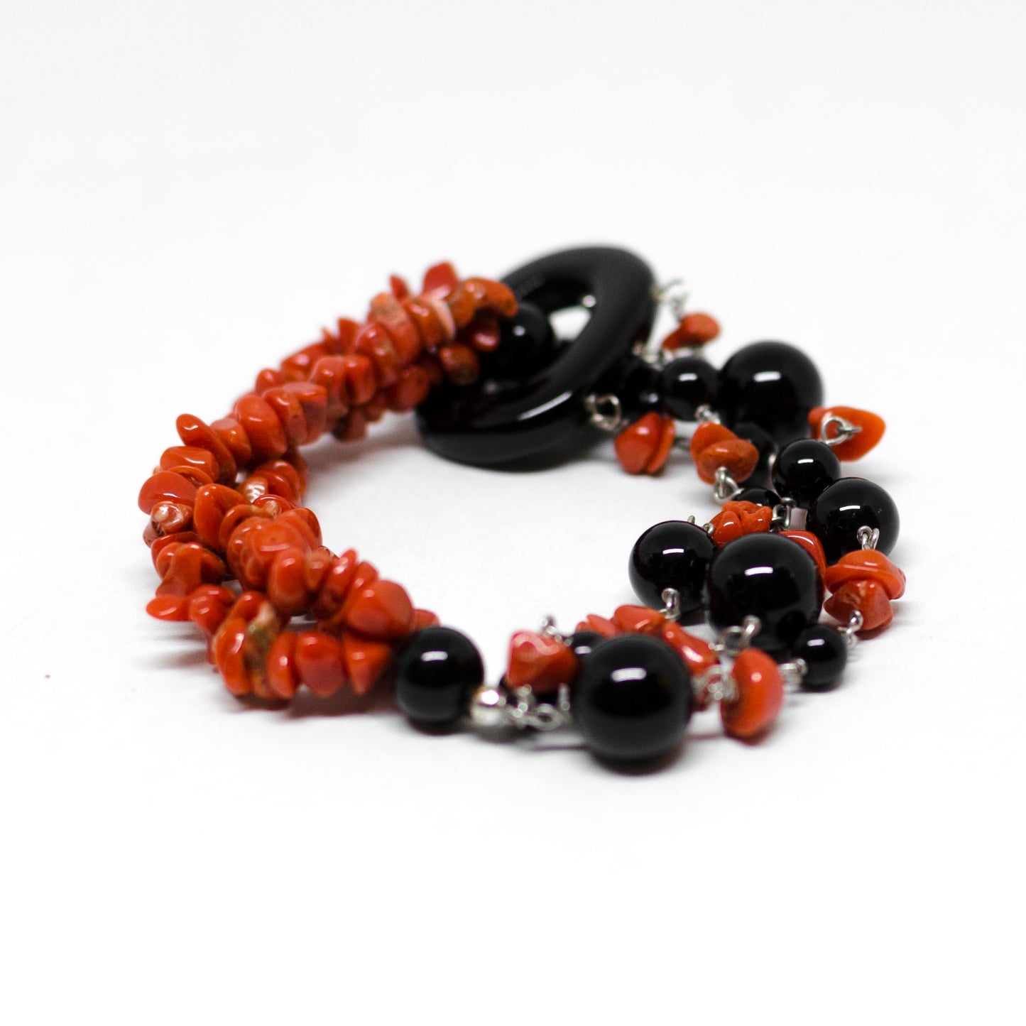 Bracciale corallo rosso e agata