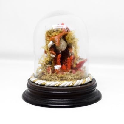 Red coral nativity scene