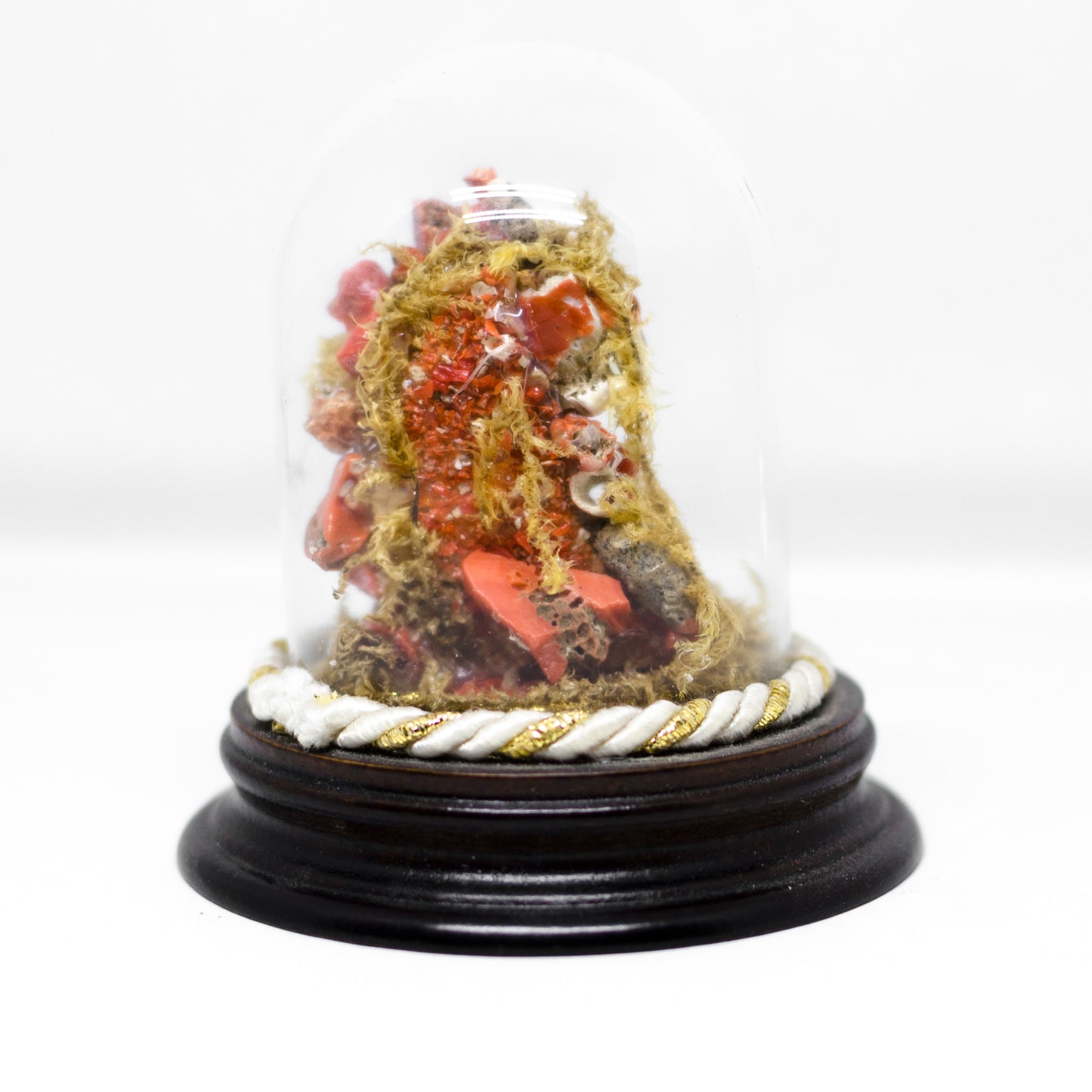 Red coral nativity scene