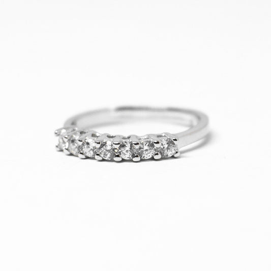 Silver and zirconia ring