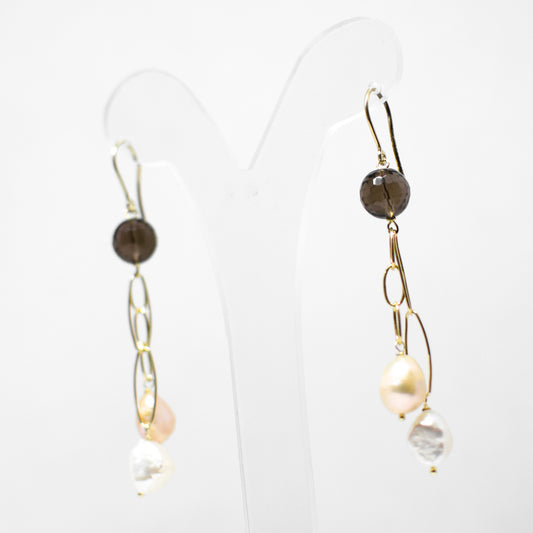 Agate and pearl earrings