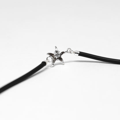 "Starfish" bracelet entirely in silver and rubber