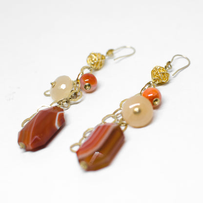 Silver and agate earrings