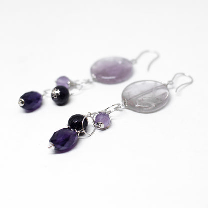 Quartz and agate stone earrings