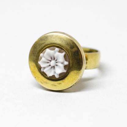 Anello cammeo incisione fiore