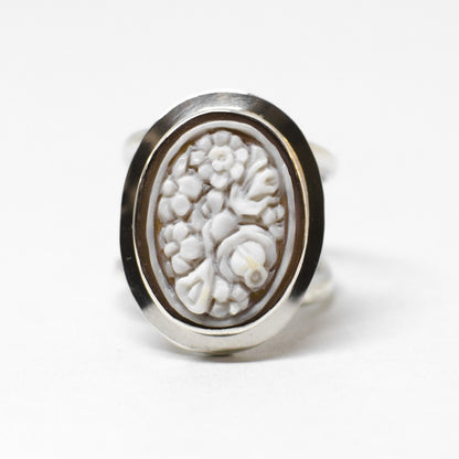 Anello Artistico Cammeo Fiori