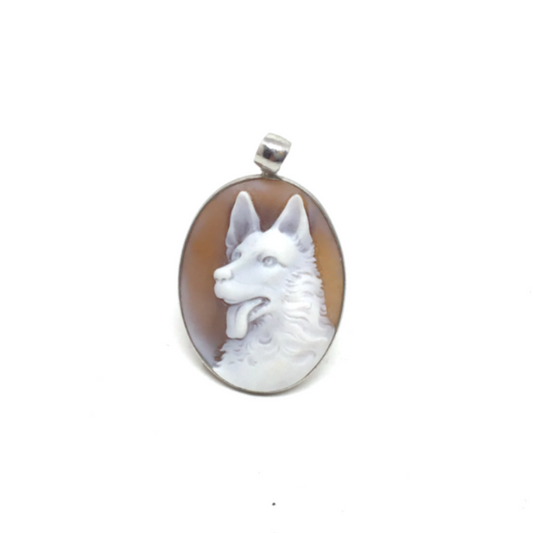 German Shepherd Cameo Pendant